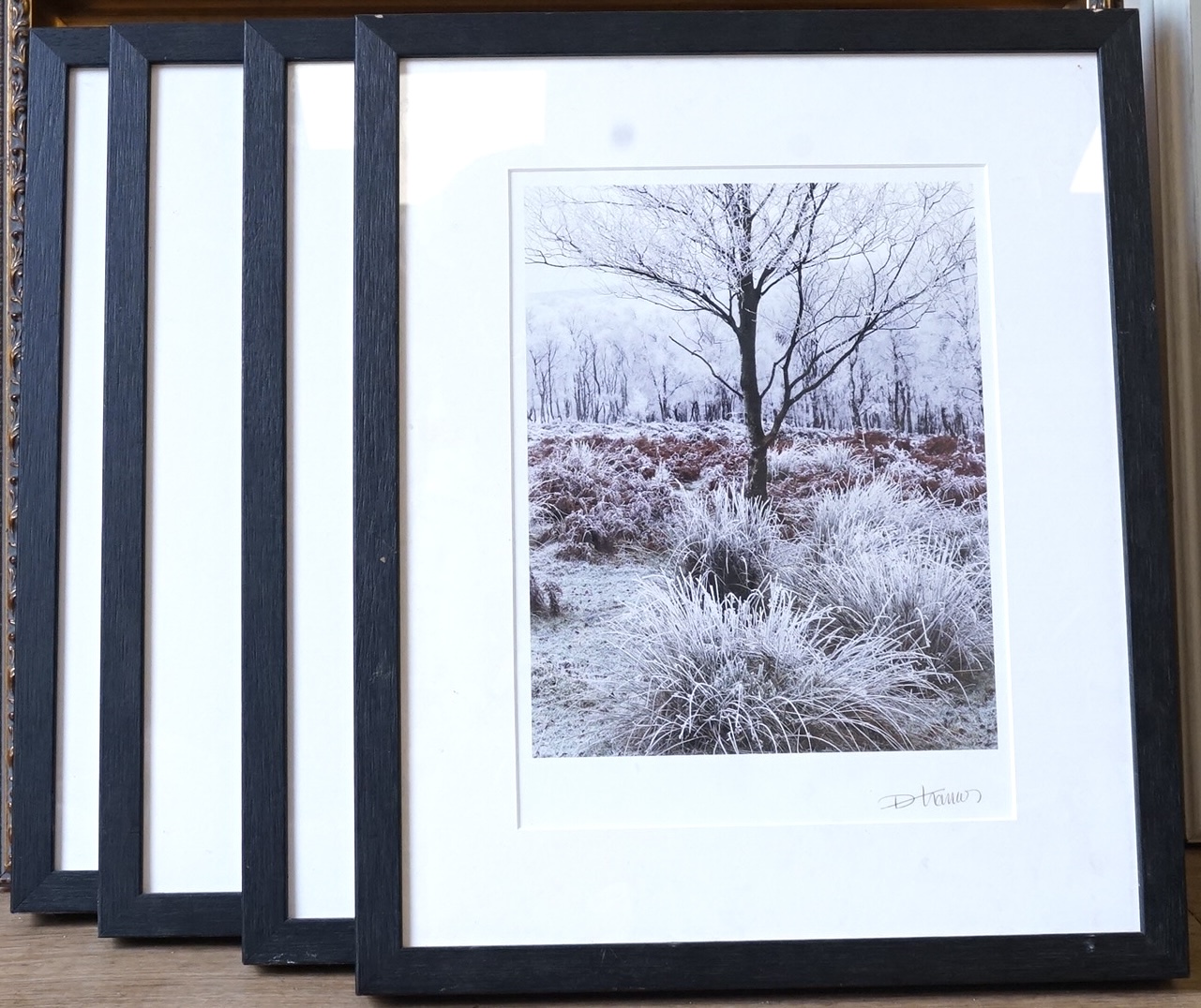 D. Thomas ?, Winter landscapes, set of four photographic prints, each signed in ink, three limited edition 2/30, 28 x 20cm